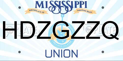 HDZGZZQ Mississippi License Plate