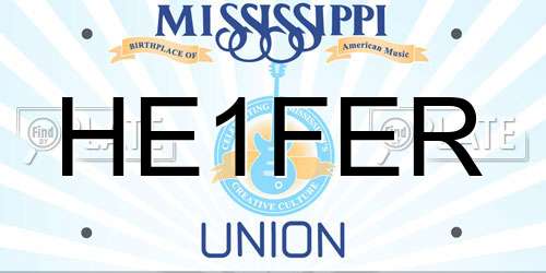 HE1FER Mississippi License Plate