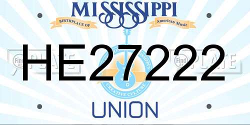 HE27222 Mississippi License Plate