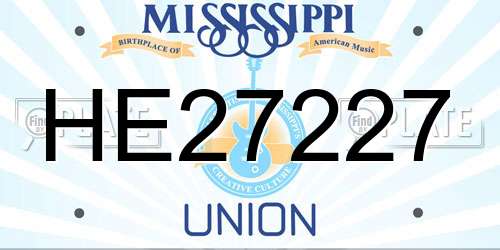 HE27227 Mississippi License Plate