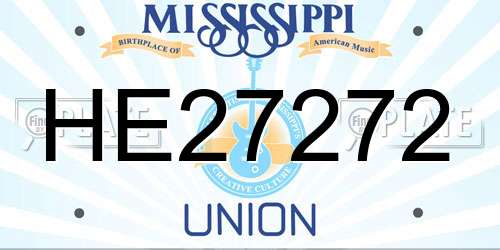 HE27272 Mississippi License Plate