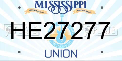 HE27277 Mississippi License Plate