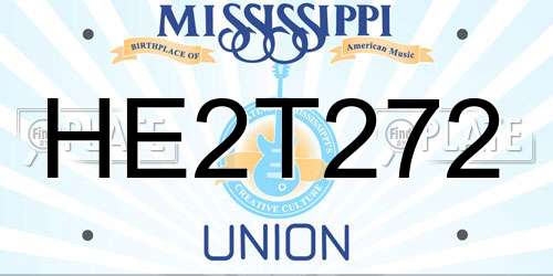 HE2T272 Mississippi License Plate