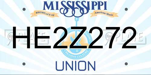 HE2Z272 Mississippi License Plate