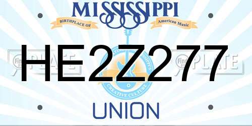 HE2Z277 Mississippi License Plate