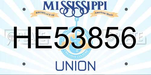 HE53856 Mississippi License Plate