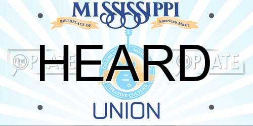 HEARD Mississippi License Plate
