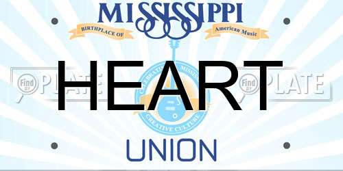 HEART Mississippi License Plate