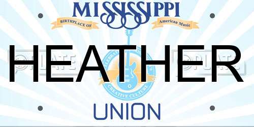 HEATHER Mississippi License Plate