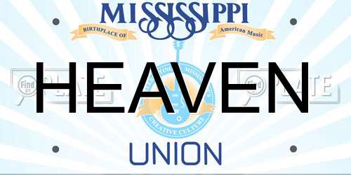 HEAVEN Mississippi License Plate