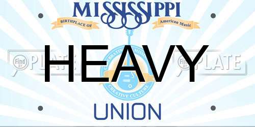 HEAVY Mississippi License Plate