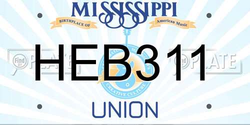 HEB311 Mississippi License Plate