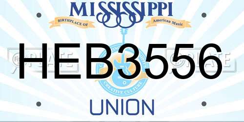 HEB3556 Mississippi License Plate