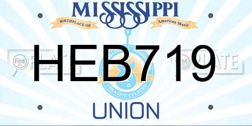 HEB719 Mississippi License Plate