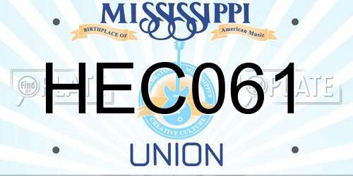 HEC061 Mississippi License Plate