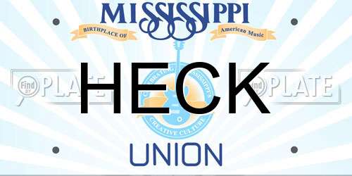HECK Mississippi License Plate