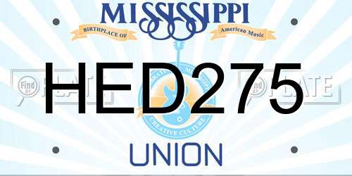 HED275 Mississippi License Plate