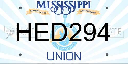 HED294 Mississippi License Plate