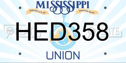 HED358 Mississippi License Plate