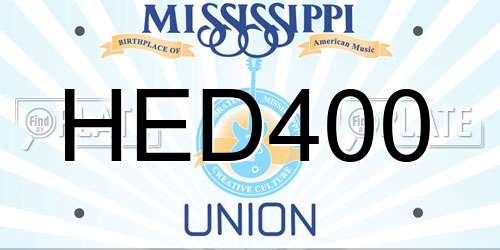 HED400 Mississippi License Plate