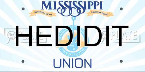 HEDIDIT Mississippi License Plate
