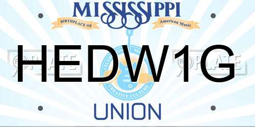 HEDW1G Mississippi License Plate