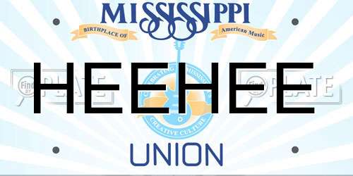 HEEHEE Mississippi License Plate