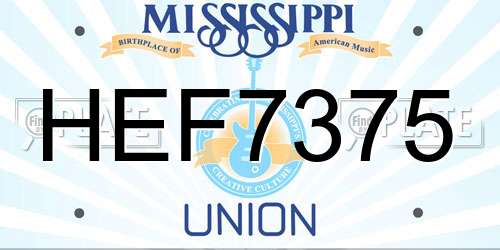 HEF7375 Mississippi License Plate