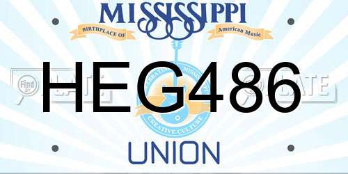 HEG486 Mississippi License Plate