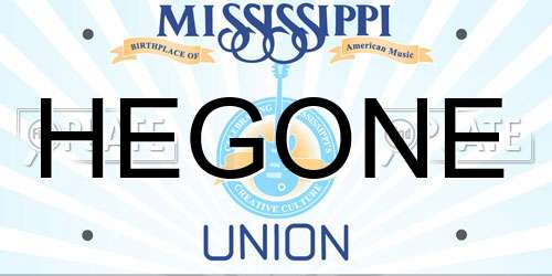 HEGONE Mississippi License Plate