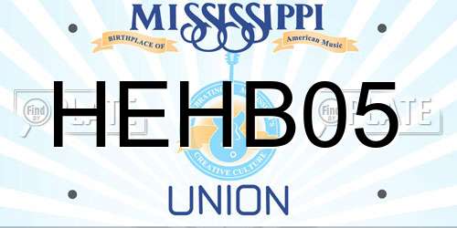 HEHB05 Mississippi License Plate