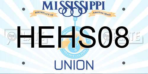 HEHS08 Mississippi License Plate