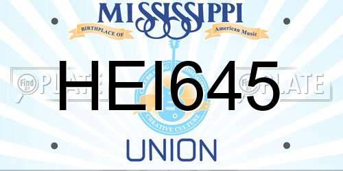 HEI645 Mississippi License Plate