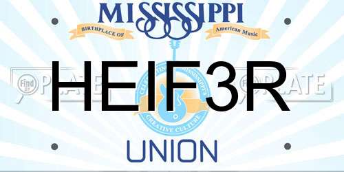 HEIF3R Mississippi License Plate