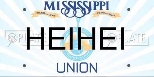 HEIHEI Mississippi License Plate