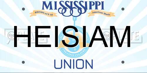 HEISIAM Mississippi License Plate