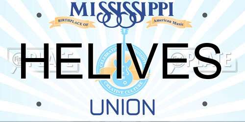 HELIVES Mississippi License Plate