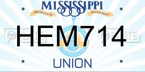 HEM714 Mississippi License Plate