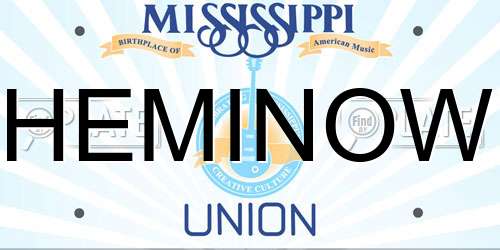 HEMINOW Mississippi License Plate