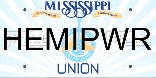 HEMIPWR Mississippi License Plate
