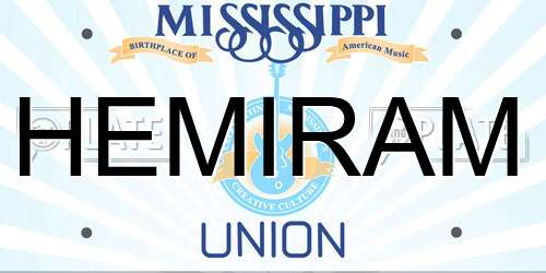 HEMIRAM Mississippi License Plate