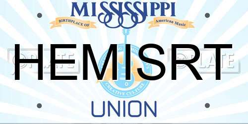 HEMISRT Mississippi License Plate