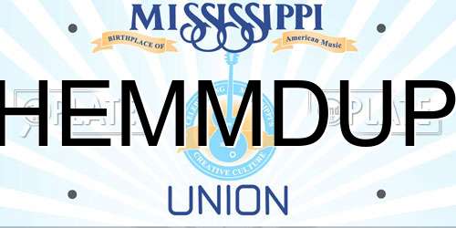 HEMMDUP Mississippi License Plate