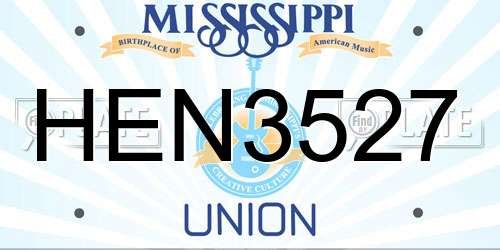 HEN3527 Mississippi License Plate