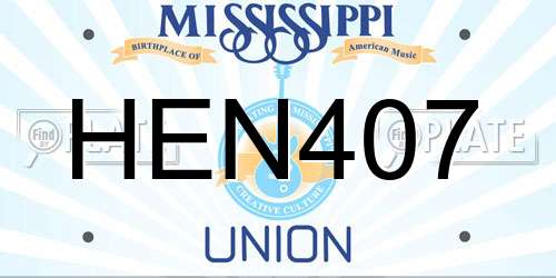 HEN407 Mississippi License Plate