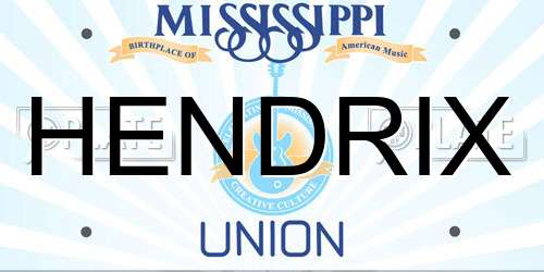 HENDRIX Mississippi License Plate
