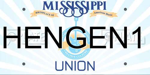 HENGEN1 Mississippi License Plate