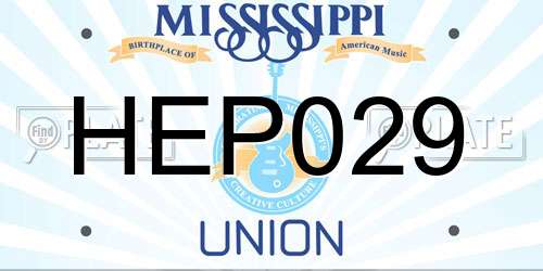 HEP029 Mississippi License Plate
