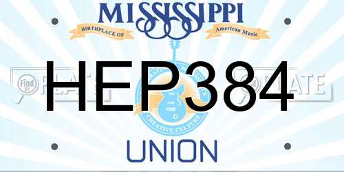 HEP384 Mississippi License Plate