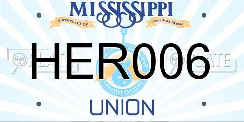 HER006 Mississippi License Plate